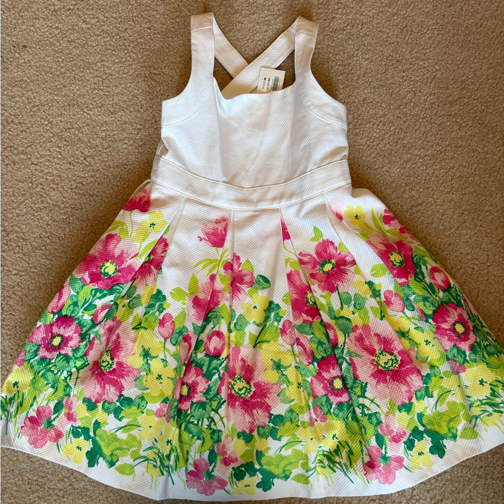Floral Kids Dress in Pink and Green